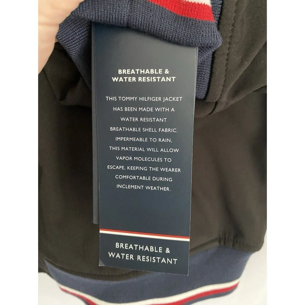 Men's Tommy Hilfiger Lightweight Jacket Black Size Large Full Zip NWT